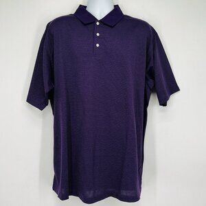 Alan Flusser Golf Performance Mens Size XXL Purple Polo Shirt Mini Dots NWOT